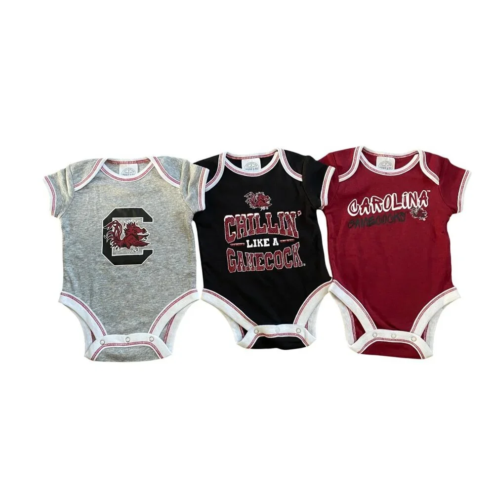 Rivalry Threads Carolina Gamecocks 3-pack bodysuit set NEW